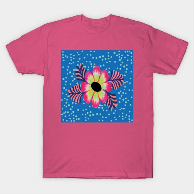 Mexican pink polka dots background boho chic flower market interior design T-Shirt by T-Mex